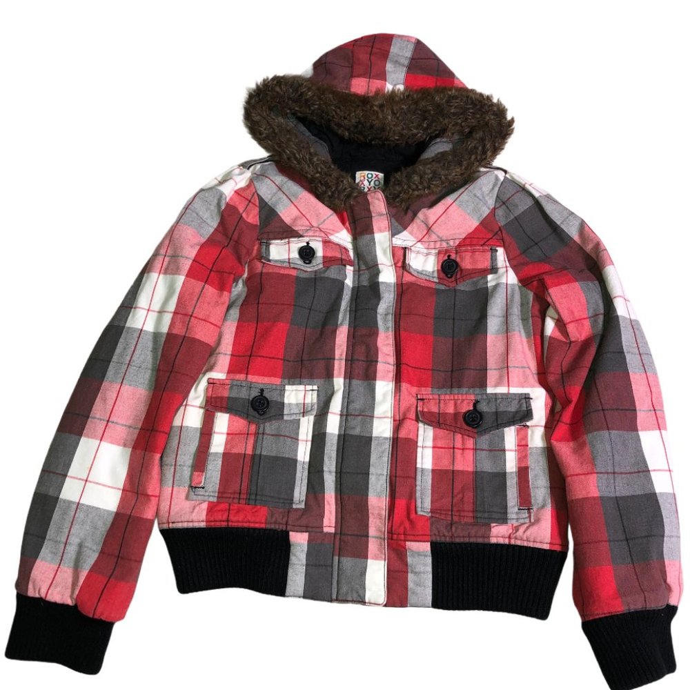 Roxy Red Plaid Warm Jacket-Sz M (Juniors)